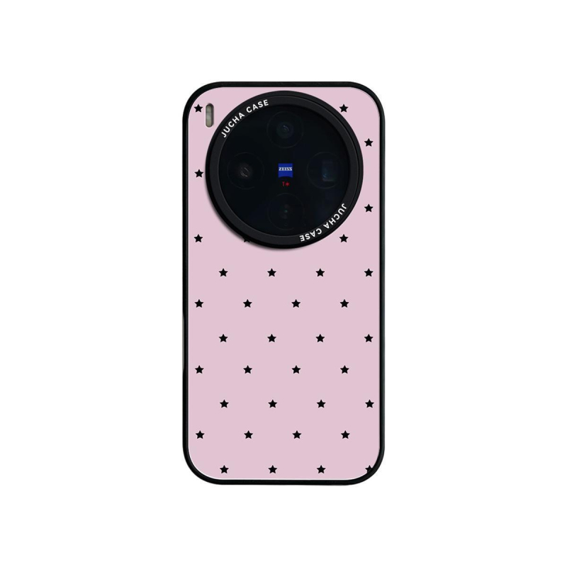 Husă din silicon pentru Vivo X300/X200 Pro, inspirație Instagram, design minimalist, rezistentă la murdărie, model cu stele negre, rezistentă la cădere