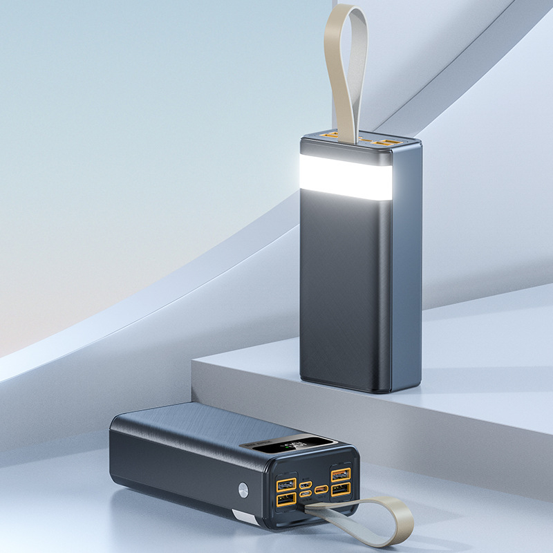 Power bank de 30000 mAh, încărcare rapidă PD 22,5W, cu șnur pentru purtare, încărcare bidirecțională, portabil