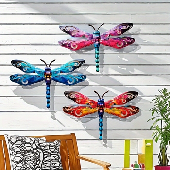 Decor de perete din fier cu libelulă pentru living