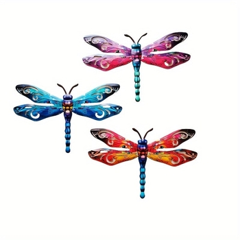 Decor de perete din fier cu libelulă pentru living