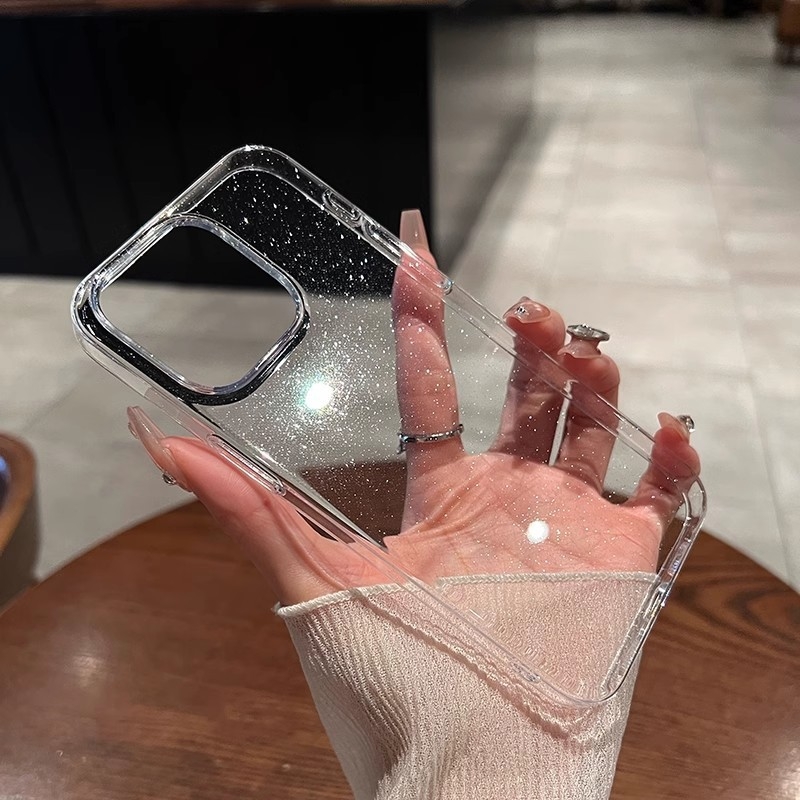 Husă protectoră PC transparentă cu strălucire pentru iPhone 17, 15, 13 și 16 – acoperire completă, anti-cădere, senzație premium