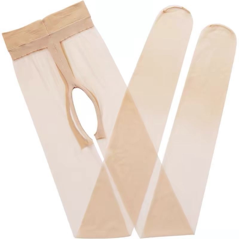 Dresuri transparente cu deschidere T la crotch, ultra-subțiri, atingere mătăsoasă, anti-rupturi, mărime mare, dres sexy pentru femei