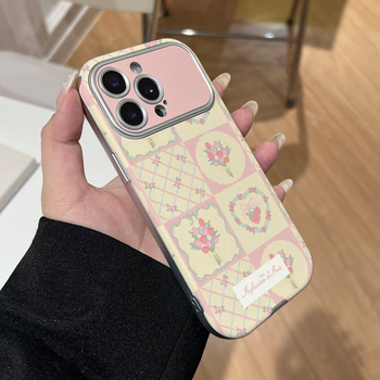 Husă TPU moale în stil Ins, cu model lalele roz și galbene, cu fereastră mare, pentru iPhone 17 și iPhone 16.