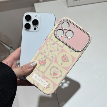 Husă TPU moale în stil Ins, cu model lalele roz și galbene, cu fereastră mare, pentru iPhone 17 și iPhone 16.