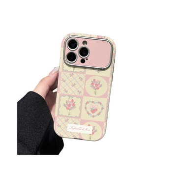 Husă TPU moale în stil Ins, cu model lalele roz și galbene, cu fereastră mare, pentru iPhone 17 și iPhone 16.