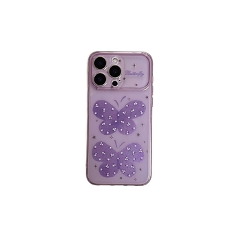 Carcasă pentru iPhone 17 cu luciu mov, fluture — schimbare instantanee, protecție completă, TPU mat