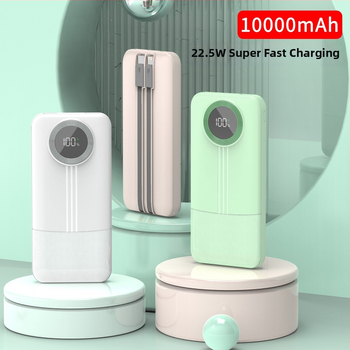 Power bank cu cablu încorporat, 20.000 mAh, capacitate mare, încărcare rapidă, afișaj digital al nivelului bateriei.