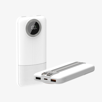 Power bank cu cablu încorporat, 20.000 mAh, capacitate mare, încărcare rapidă, afișaj digital al nivelului bateriei.