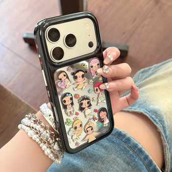 Carcasă oglindă cu design cartoon pentru iPhone 17 Pro Max și iPhone 15/16 Pro – Xiaoyu, vedere laterală 14
