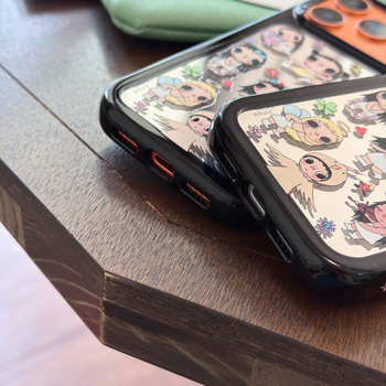Carcasă oglindă cu design cartoon pentru iPhone 17 Pro Max și iPhone 15/16 Pro – Xiaoyu, vedere laterală 14