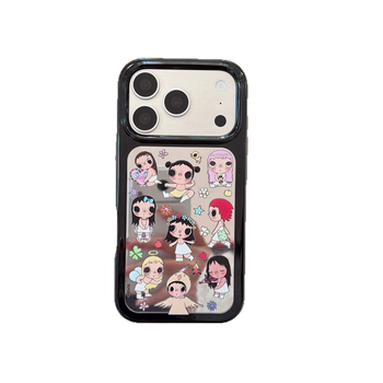 Carcasă oglindă cu design cartoon pentru iPhone 17 Pro Max și iPhone 15/16 Pro – Xiaoyu, vedere laterală 14