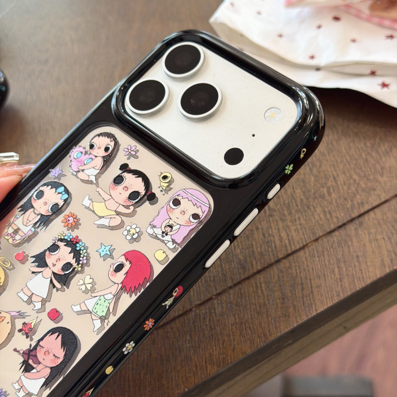 Carcasă oglindă cu design cartoon pentru iPhone 17 Pro Max și iPhone 15/16 Pro – Xiaoyu, vedere laterală 14