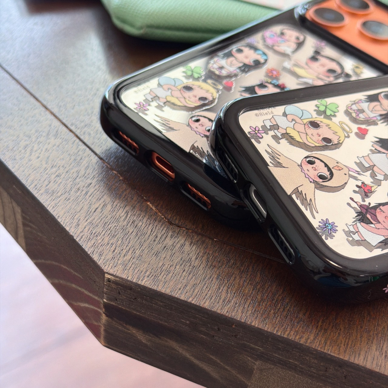 Carcasă oglindă cu design cartoon pentru iPhone 17 Pro Max și iPhone 15/16 Pro – Xiaoyu, vedere laterală 14