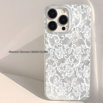 Husa Apple Lace Pro Max pentru iPhone 17 Pro Max, design cu fir de pene pentru iPhone 16 Pro, carcasă rigidă pentru 14 Pro, sexy 13/12