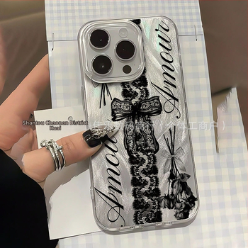 Husa Apple Lace Pro Max pentru iPhone 17 Pro Max, design cu fir de pene pentru iPhone 16 Pro, carcasă rigidă pentru 14 Pro, sexy 13/12