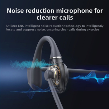 Căști pliabile cu conducție osoasă, IPX6 impermeabile, pernuțe din silicon, design deschis, Bluetooth 5.0, conectare duală, autonomie peste 8 ore