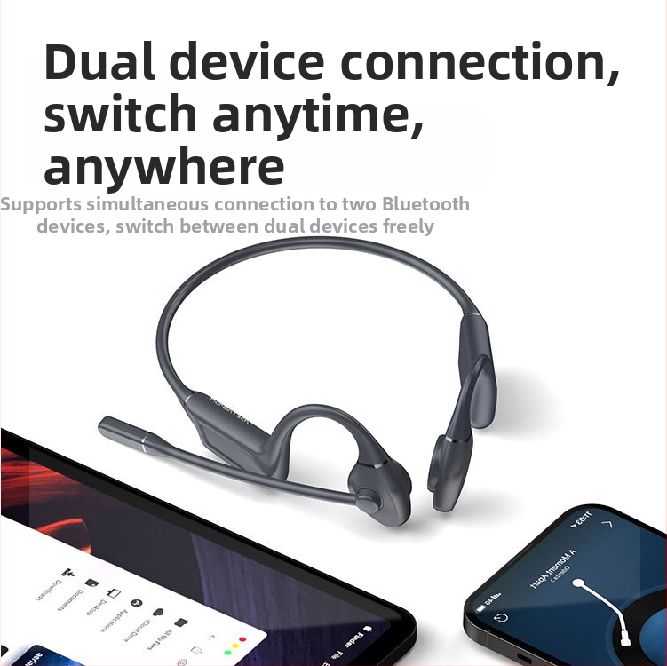 Căști pliabile cu conducție osoasă, IPX6 impermeabile, pernuțe din silicon, design deschis, Bluetooth 5.0, conectare duală, autonomie peste 8 ore