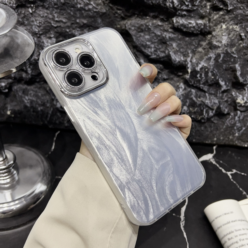 Husă IMD monocromă cu design de zână pentru iPhone 17 Pro Max, particule strălucitoare, găuri fine, atingere cu sensibilitate înaltă
