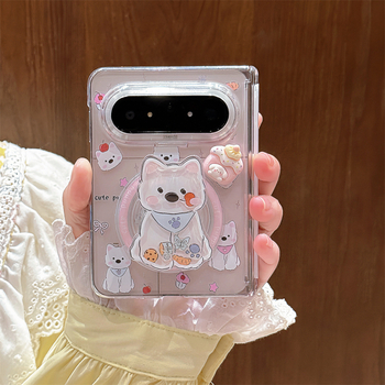 Carcasă de telefon cu câine desenat și suport basculant pentru Huawei PuraXMAX — transparentă, magnetică, anti-cadere