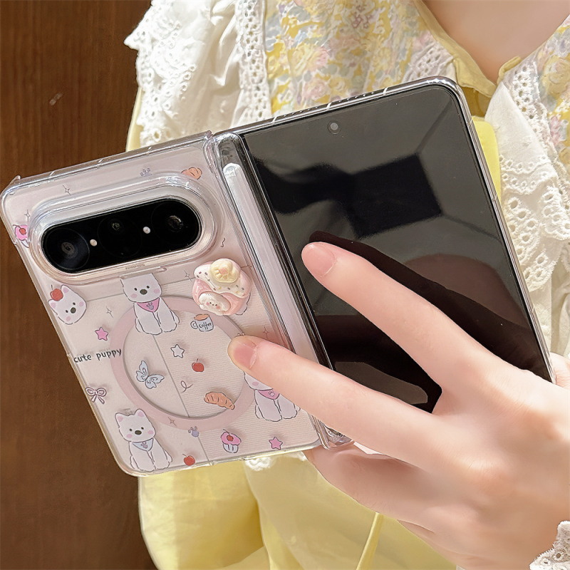 Carcasă de telefon cu câine desenat și suport basculant pentru Huawei PuraXMAX — transparentă, magnetică, anti-cadere