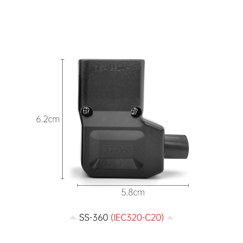Conector IEC C19/C20 în unghi, priză pentru PDU în camera serverelor