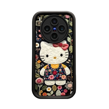 Carcasă din silicon pentru Vivo X300 Pro, design cartoon KT Cat, elegantă și drăguță, protecție anti cădere
