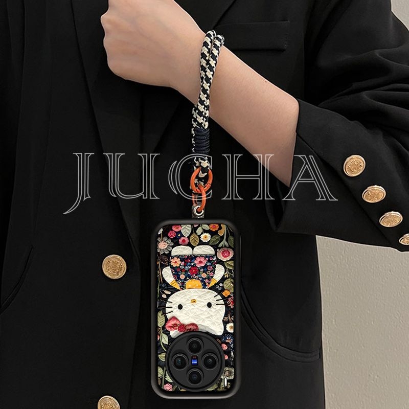 Carcasă din silicon pentru Vivo X300 Pro, design cartoon KT Cat, elegantă și drăguță, protecție anti cădere