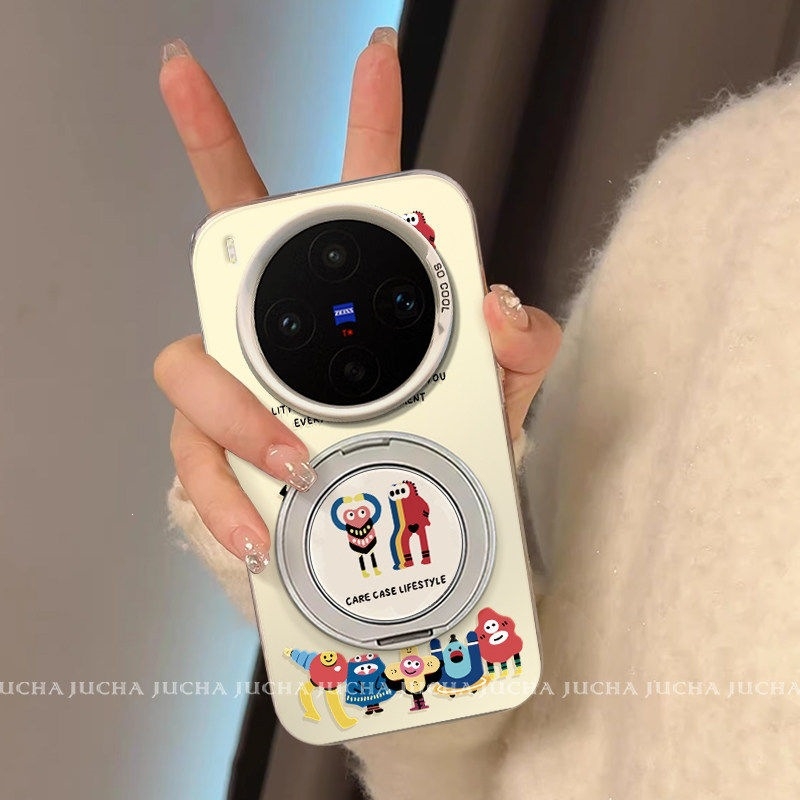 Carcasă Vivo X200, design desen animat nou, acoperire totală 300 Ultra, anti-cadere, monstru mic în formă de inimă