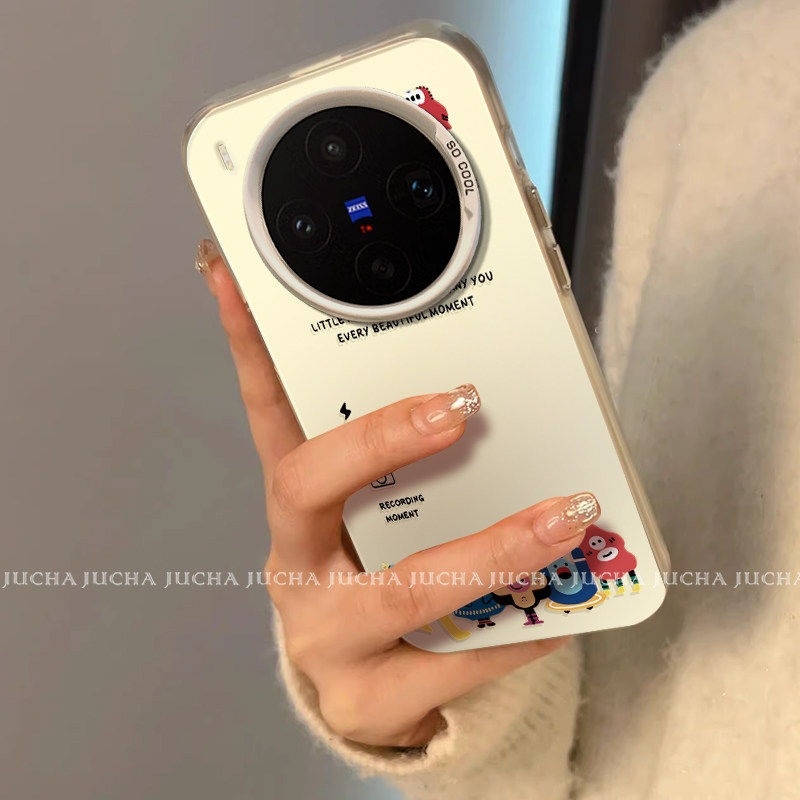 Carcasă Vivo X200, design desen animat nou, acoperire totală 300 Ultra, anti-cadere, monstru mic în formă de inimă