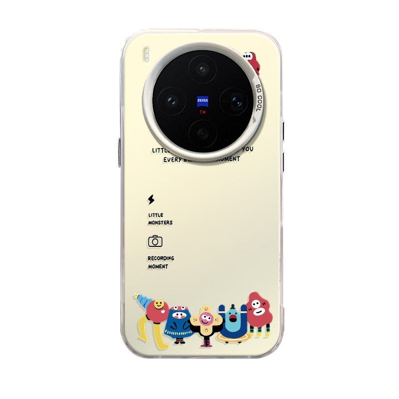 Carcasă Vivo X200, design desen animat nou, acoperire totală 300 Ultra, anti-cadere, monstru mic în formă de inimă