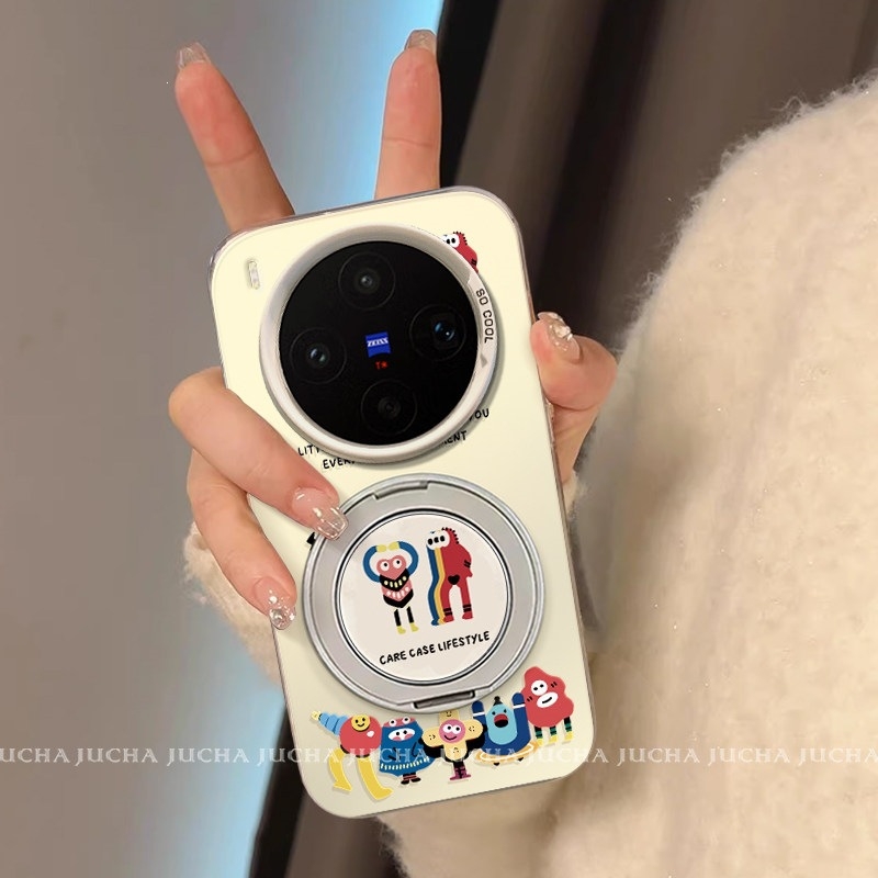 Carcasă Vivo X200, design desen animat nou, acoperire totală 300 Ultra, anti-cadere, monstru mic în formă de inimă