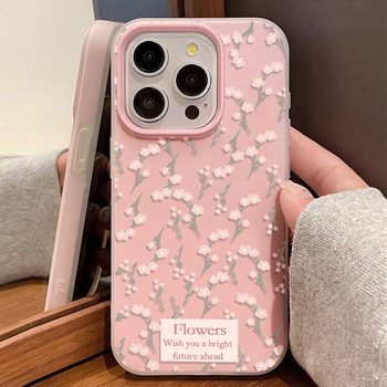 Husă de telefon în stil Ins cu flori de cireș, compatibilă cu iPhone 17 Pro Max și iPhone 15 Pro — protecție antișoc, design unic