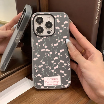 Husă de telefon în stil Ins cu flori de cireș, compatibilă cu iPhone 17 Pro Max și iPhone 15 Pro — protecție antișoc, design unic