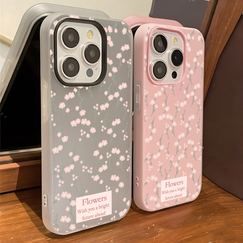 Husă de telefon în stil Ins cu flori de cireș, compatibilă cu iPhone 17 Pro Max și iPhone 15 Pro — protecție antișoc, design unic