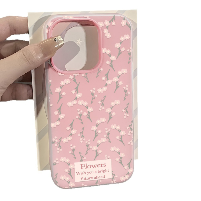 Husă de telefon în stil Ins cu flori de cireș, compatibilă cu iPhone 17 Pro Max și iPhone 15 Pro — protecție antișoc, design unic