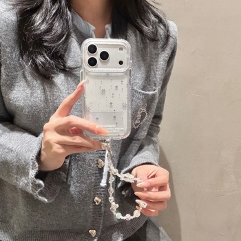 Carcasă minimalistă IN Style cu sclipici auriu și fulg de zăpadă pentru iPhone 14/15/16/17 Pro și Pro Max