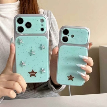 Carcasă Ins Style cu stea argintie pentru iPhone 17 Pro, stil coreean