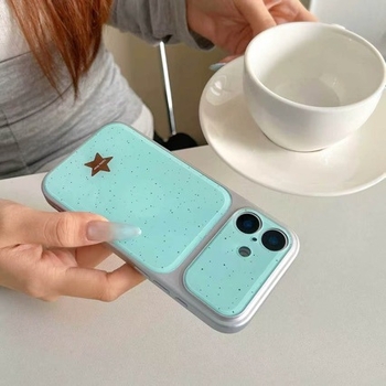 Carcasă Ins Style cu stea argintie pentru iPhone 17 Pro, stil coreean