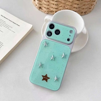 Carcasă Ins Style cu stea argintie pentru iPhone 17 Pro, stil coreean