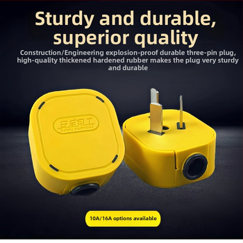 Conector GB standard cu 3 pini, 3 faze, 6000W, izolație din cauciuc, cupru pur, 10A