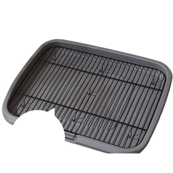 Toaletă pentru câini extra mare, suprafață plată, gard înalt, anti-stropire, plasă metalică separată