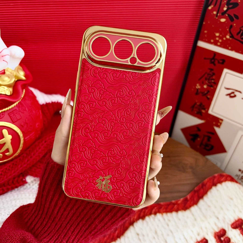 Carcasă HONOR 500/500Pro în stil chinezesc de Anul Nou – MEY-AN00, piele netedă cu finisaj electroplatat de lux