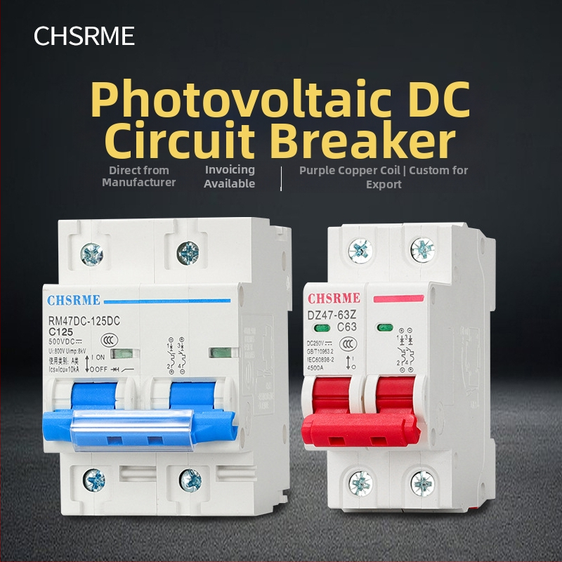 Întrerupător de circuit pentru curent continuu, miniatural, pentru sisteme fotovoltaice și conexiuni ale bateriei