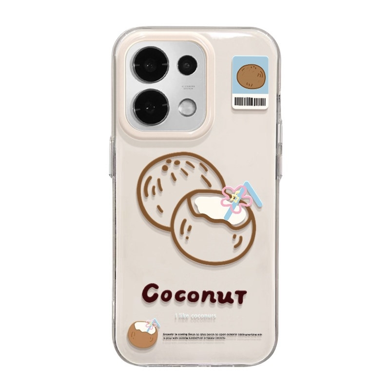 Husa Oppo Reno 16 / Reno 16 Pro, protecție completă, design creativ cu nucă de cocos pictată manual