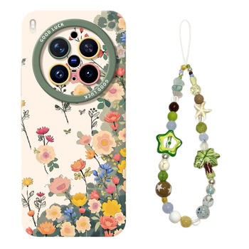 Carcasă din silicon pentru vivo X300, model floral, alb, personalizabilă