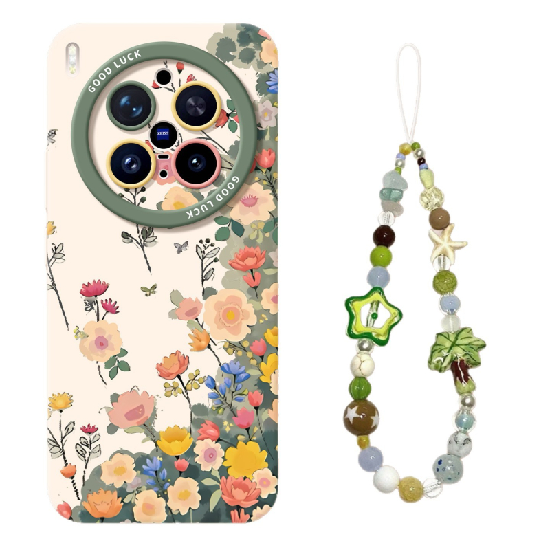 Carcasă din silicon pentru vivo X300, model floral, alb, personalizabilă