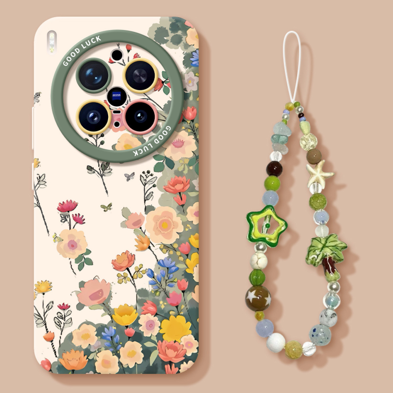Carcasă din silicon pentru vivo X300, model floral, alb, personalizabilă