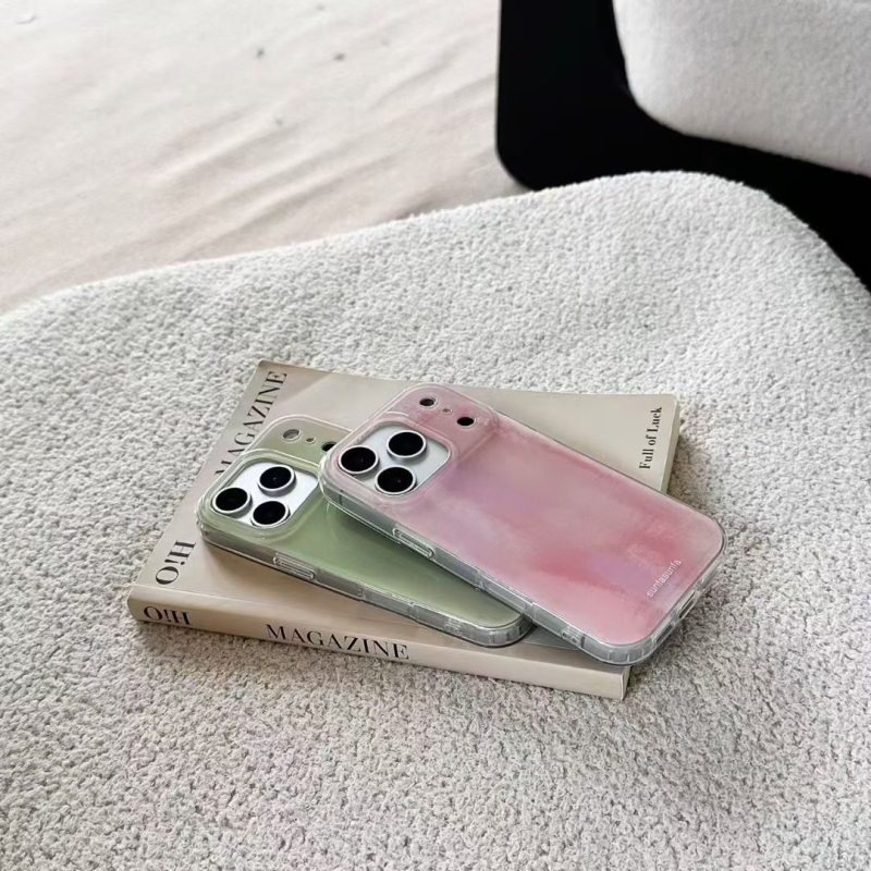 Husă de protecție minimalistă, cu gradient verde avocado, pentru iPhone 17 Pro Max, iPhone 15 și iPhone 14