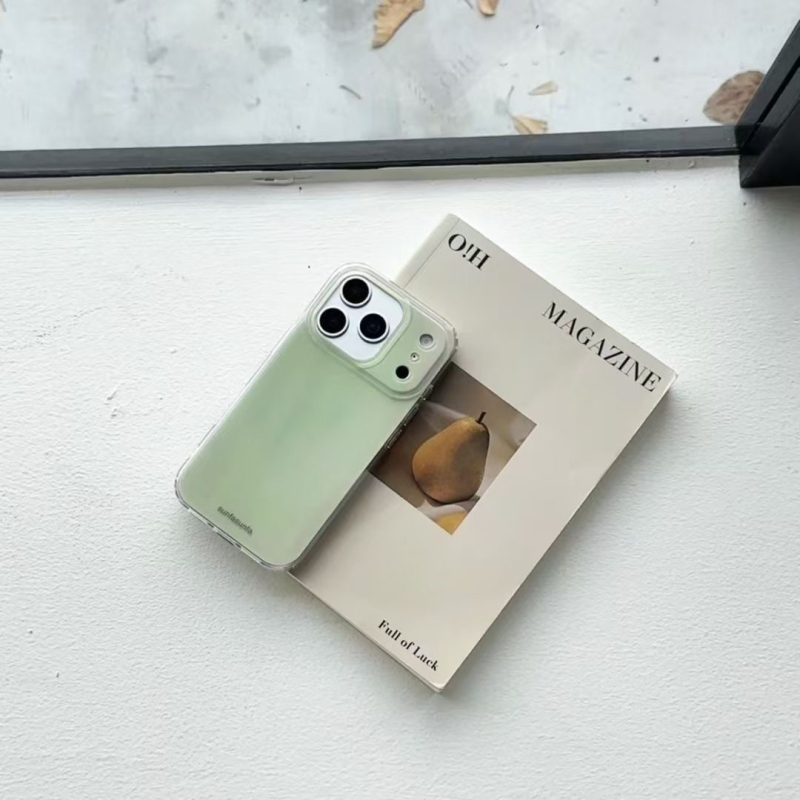 Husă de protecție minimalistă, cu gradient verde avocado, pentru iPhone 17 Pro Max, iPhone 15 și iPhone 14