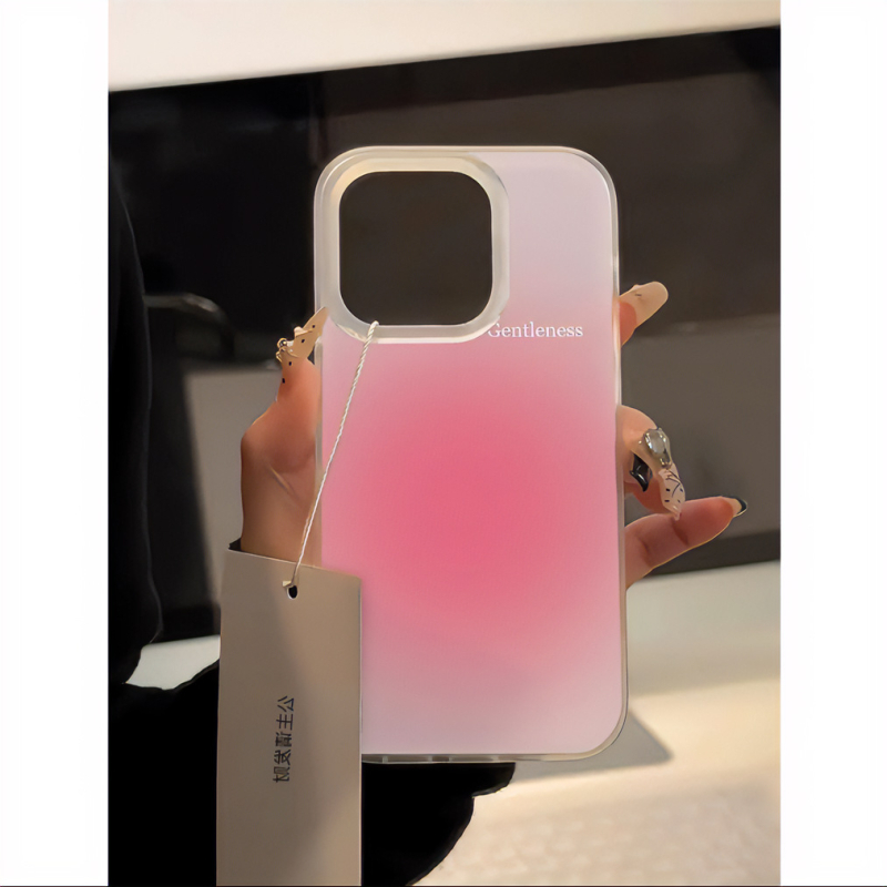 Carcasă moale de protecție cu gradient verde, finisaj mat, pentru iPhone 15 Pro și iPhone 14